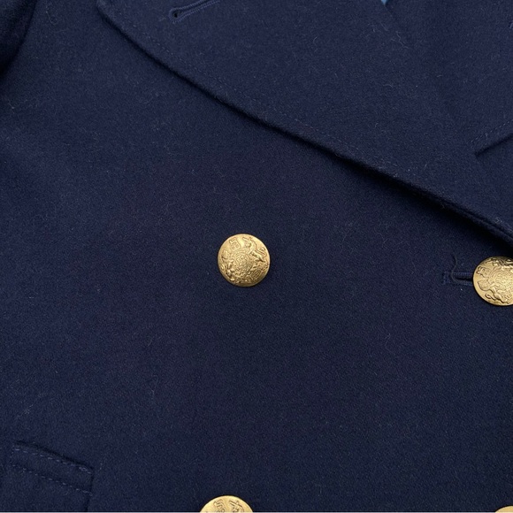J. Crew Classic Navy Pea Coat with Gold Buttons size 2 woman’s - Picture 4 of 7